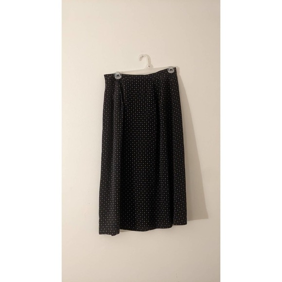 Talbots Black Patterned Silk Midi Skirt, Size 8 - Picture 2 of 7